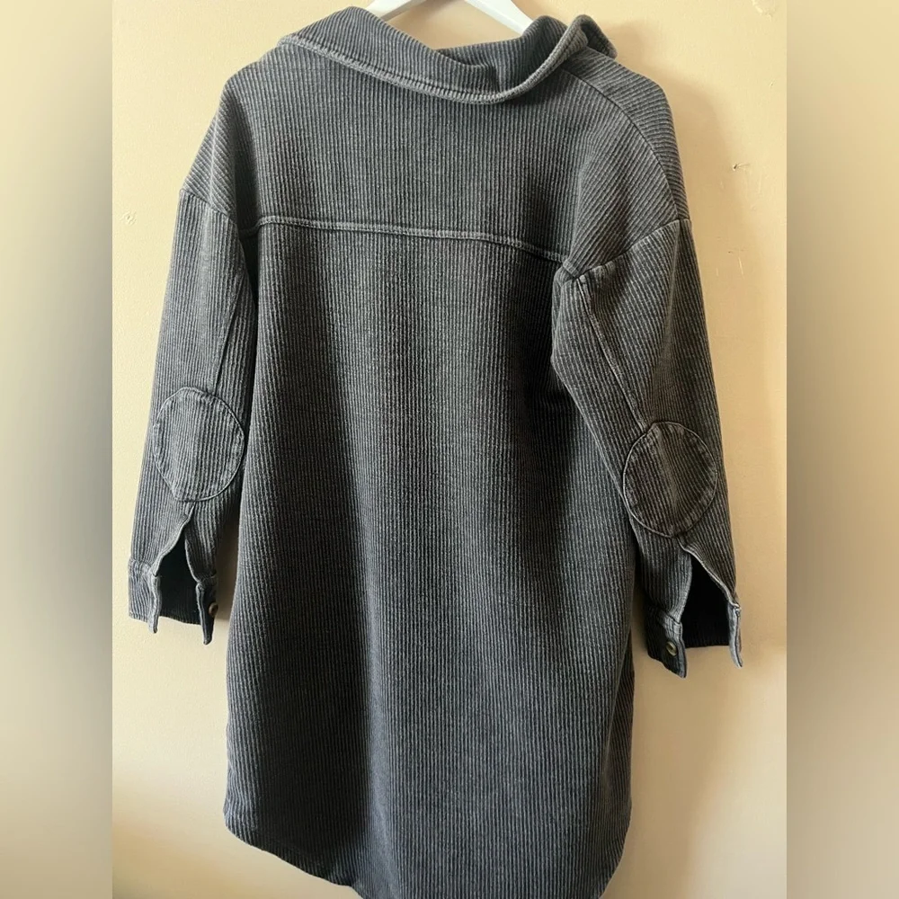 Anthropology Pilcro Charcoal Black Corduroy Shacket